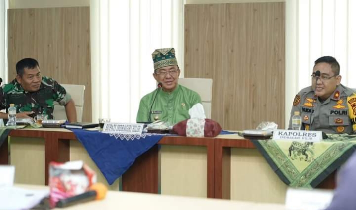 Bupati Inhil Pimpin Rakor Forkopimda Bersama KPU