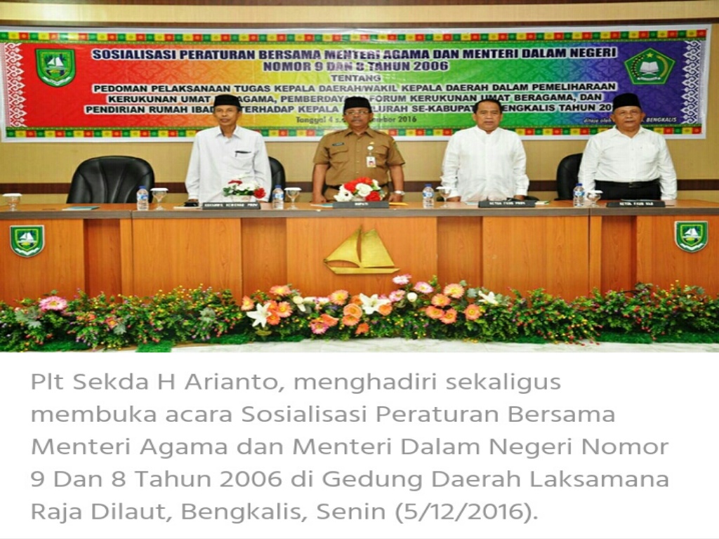 Plt Sekda Buka Sosialisasi Peraturan Bersama Menteri Agama dan Menteri Dalam Negeri