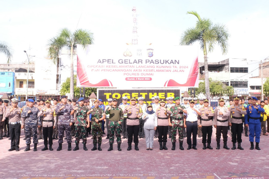 Letkol Inf Antony Tri Wibowo Ikuti Apel Keselamatan Lalu Lintas di Mapolres Dumai