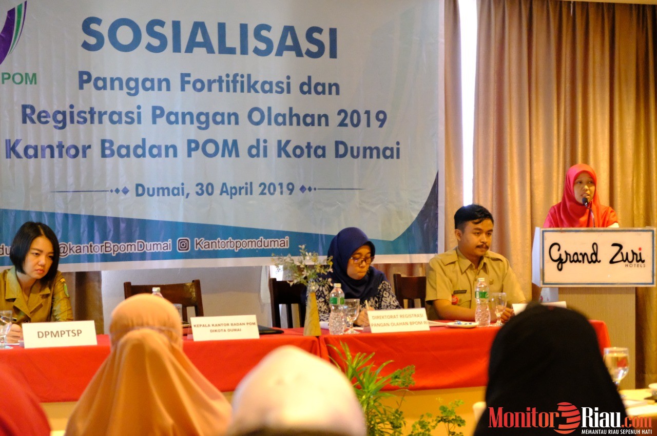 BPOM Dumai Gelar Sosialisasi Pangan Fortifikasi dan Registrasi Pangan Olahan