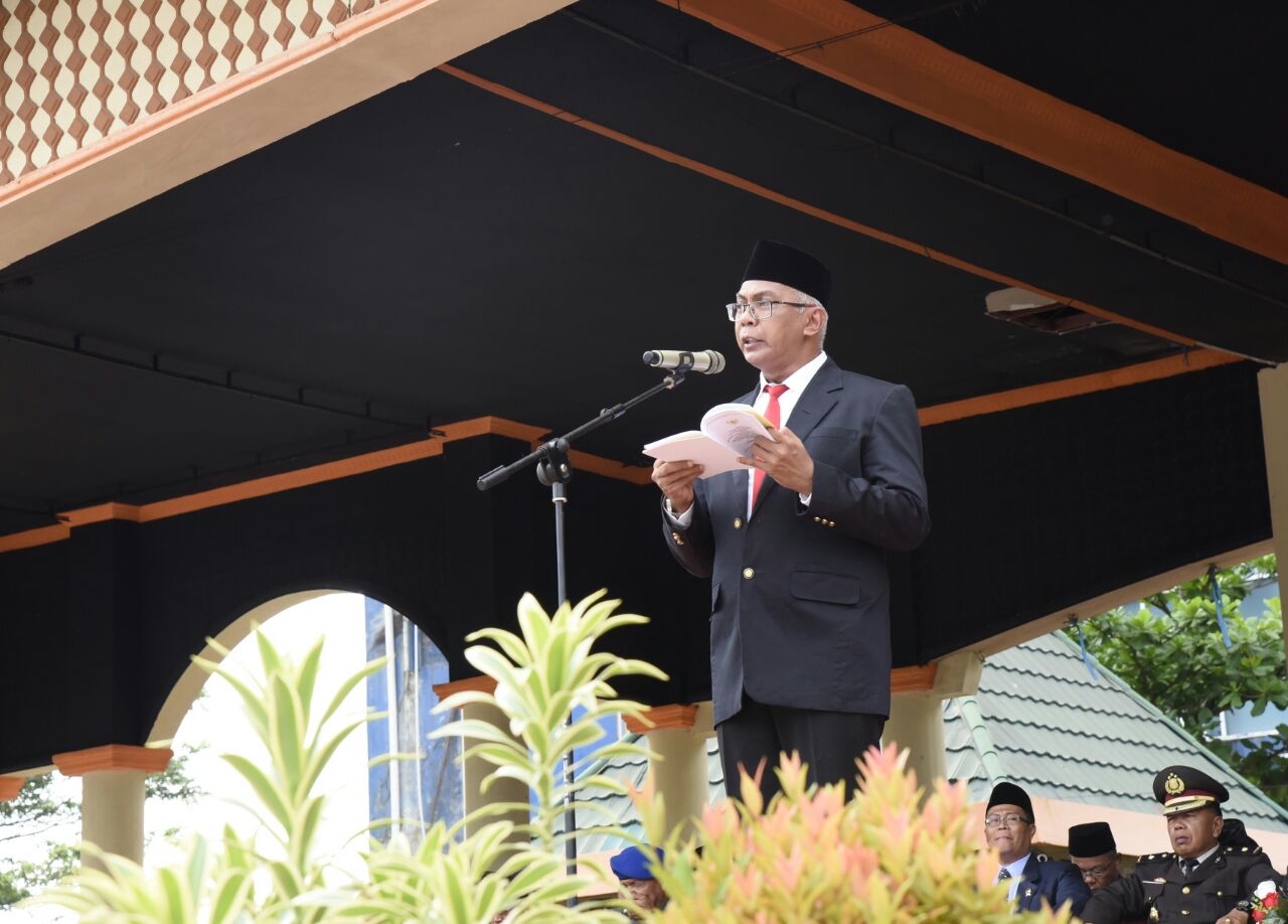 Pemkab Inhil Taja Upacara Hardiknas, Otda dan Pencanangan Milad Inhil Tahun 2018