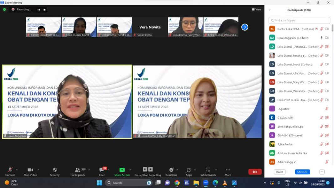 403 Peserta ikuti KIE Kenali dan Konsumsi Obat dengan Tepat yang digelar Loka POM di Kota Dumai