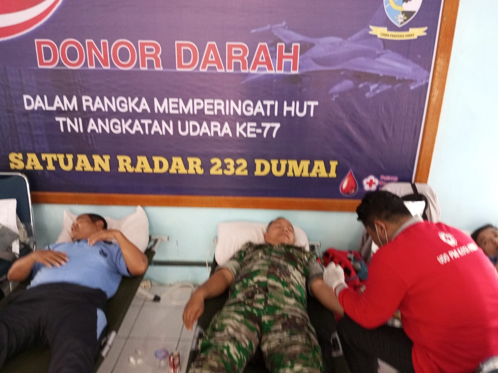 Anggota Koramil 02 Ikuti Giat Donor Darah