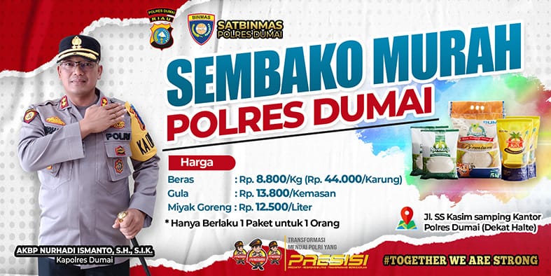 Polres Dumai Gelar Program Sembako Murah