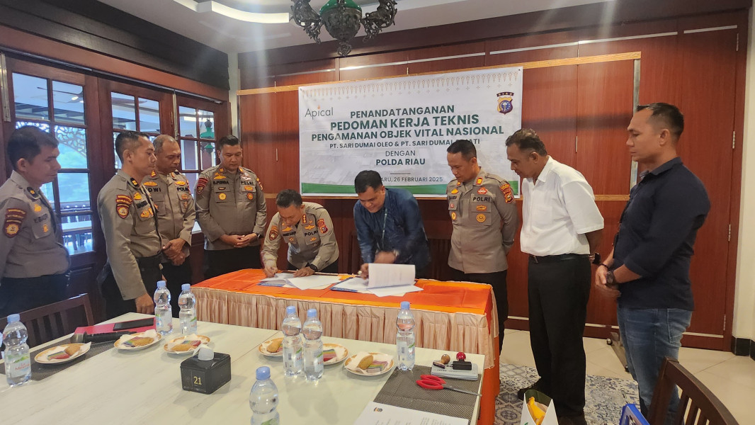 Perkuat Keamanan Obvitnas, Apical dan Polda Riau Tandatangani Pedoman Kerja Teknis 2025