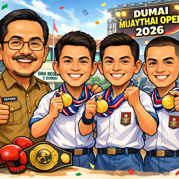 Kepala SMAN 2 Dumai Apresiasi Tiga Siswa Peraih Medali Emas di Dumai Muaythai Open 2026