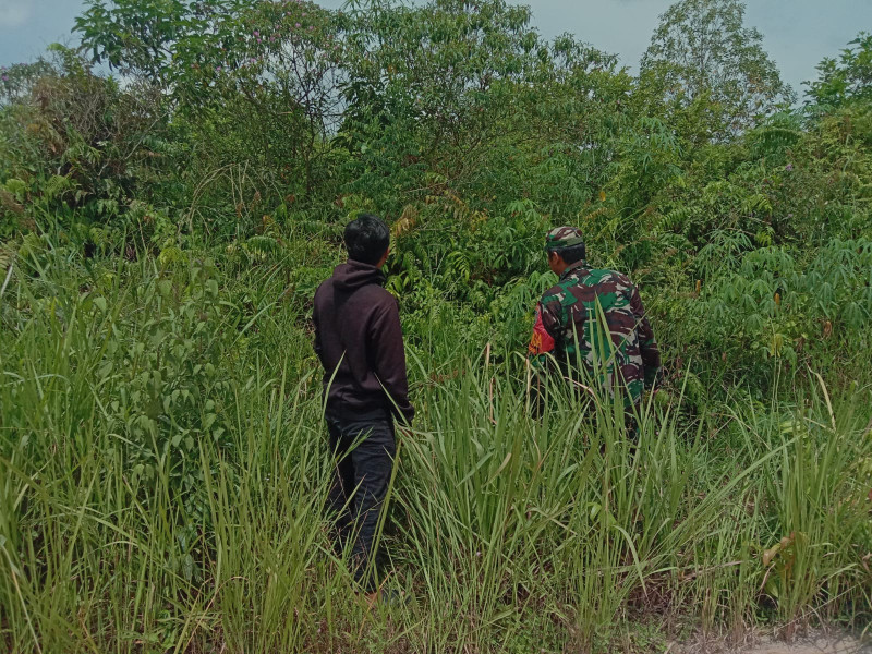 Serda SMP Sinaga Cek Kondisi Wilayah Binaannya Untuk Mencegah Karhutla