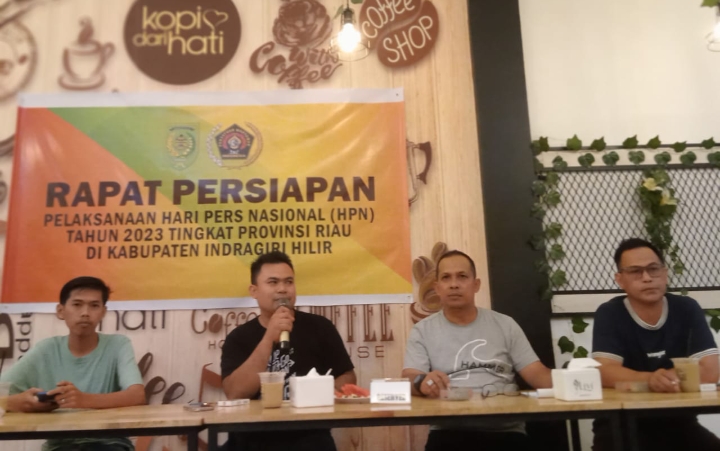 Inhil Tuan Rumah HPN Riau 2023, PWI Inhil dan Diskominfo Gelar Rapat bersama