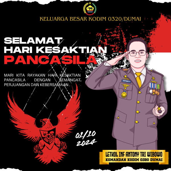 Peringatan Hari Kesaktian Pancasila, Dandim 0320/Dumai Serukan Semangat Gotong Royong