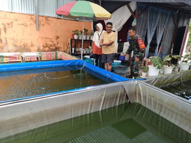 Sertu Sutarno Laksanakan Pendampingan Kepada Peternak Lele