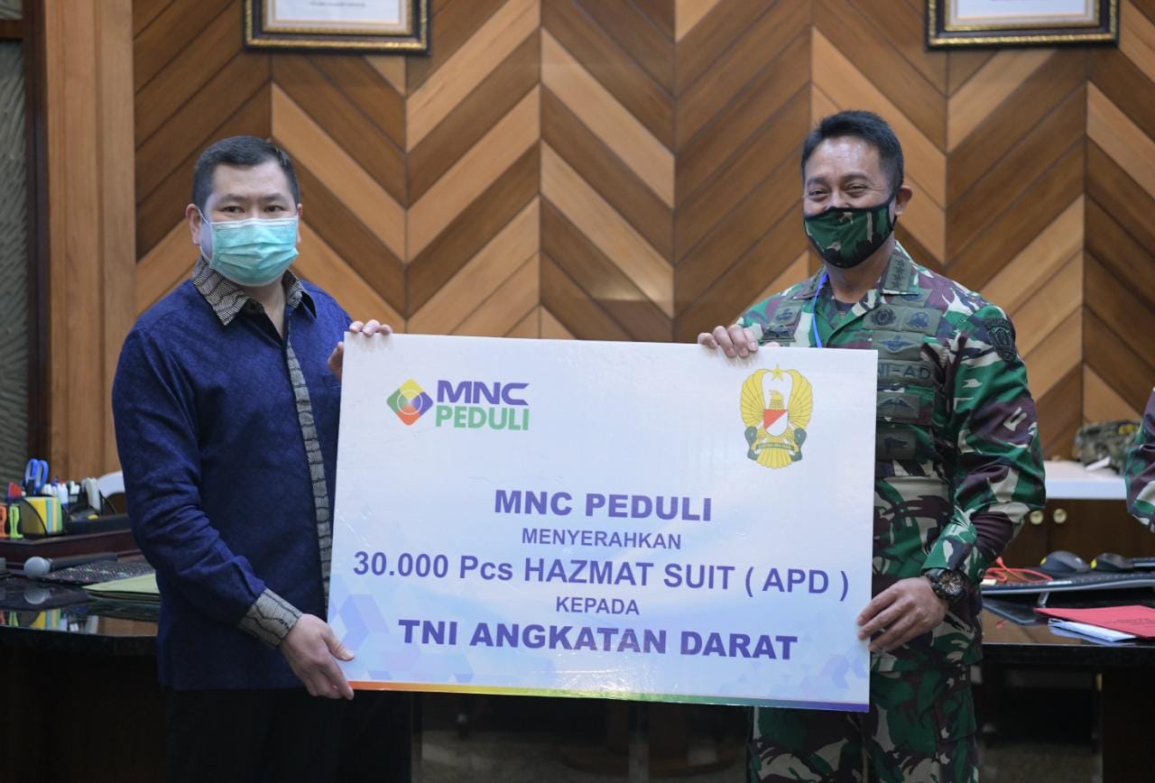 TNI AD Terima Bantuan 30.000 APD dari MNC Peduli