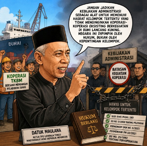 Kisruh Tata Kelola TKBM di Pelabuhan Dumai, Datuk Maulana: Jangan Ada Monopoli Berkedok Administrasi