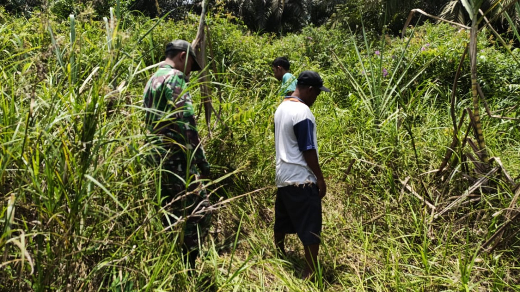 Patroli Serda M Andi Darmawan di Wilayah Binaannya Dalam Rangka Cegah Karhutla