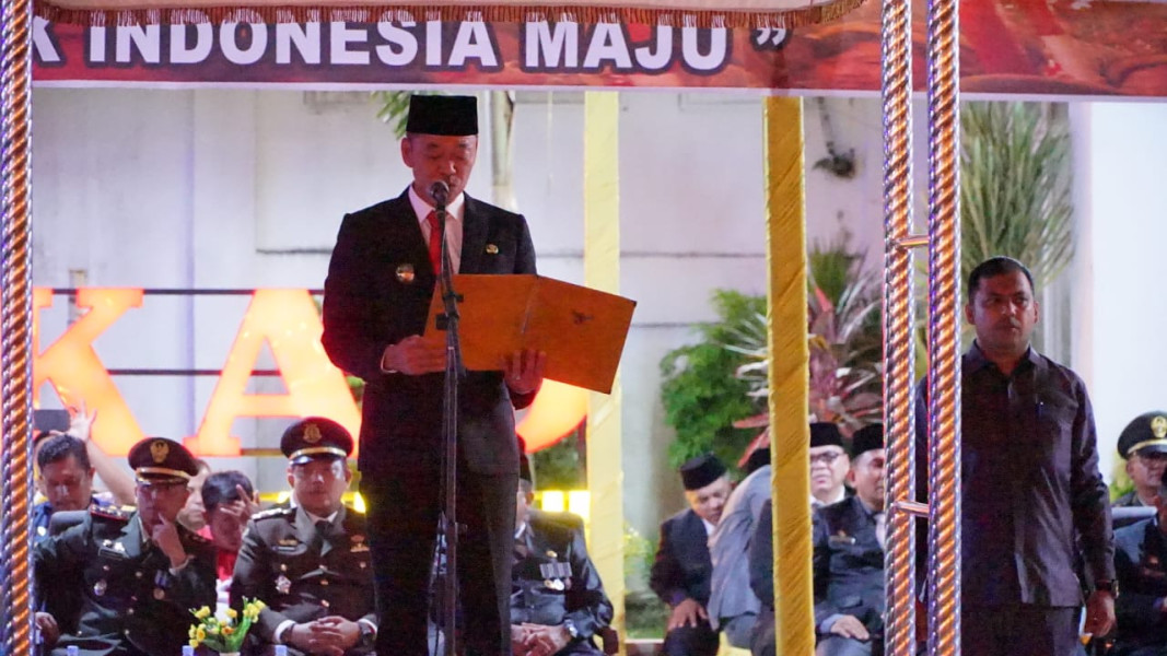 Bupati Rohil Lepas Peserta Pawai Obor Malam Taptu