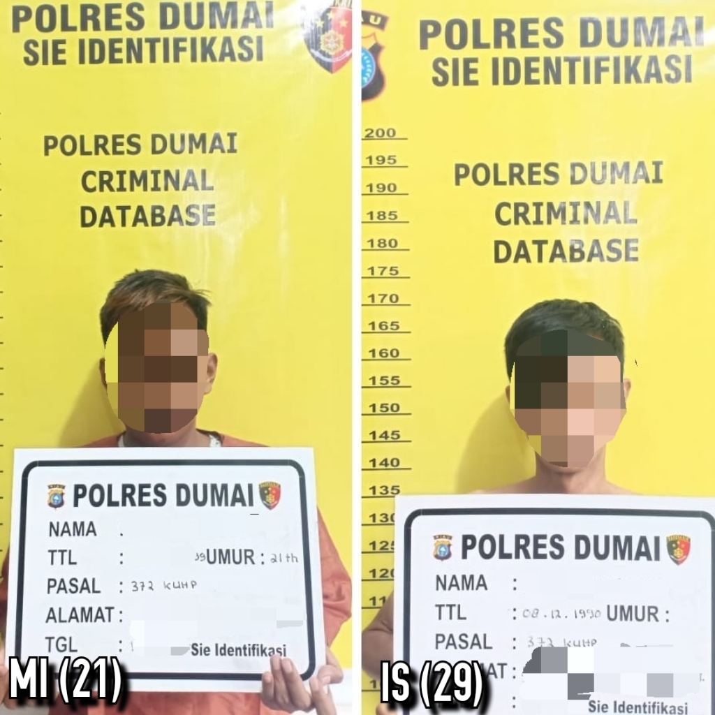 Dua Pelaku Penggelapan Ranmor Diciduk Polsek Dumai Timur