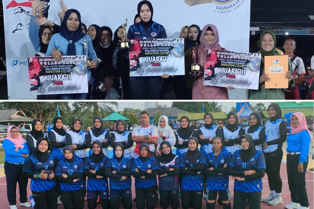 Tim Bola Voli Putri Dishub Kota Dumai Bawa Pulang Piala Bergilir Wali Kota Dumai