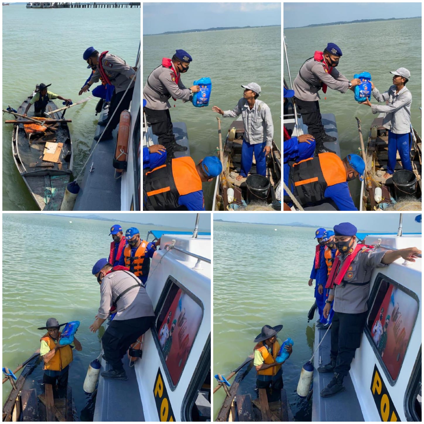 Satpolairud Polres Karimun bagikan 50 paket Sembako ke Nelayan