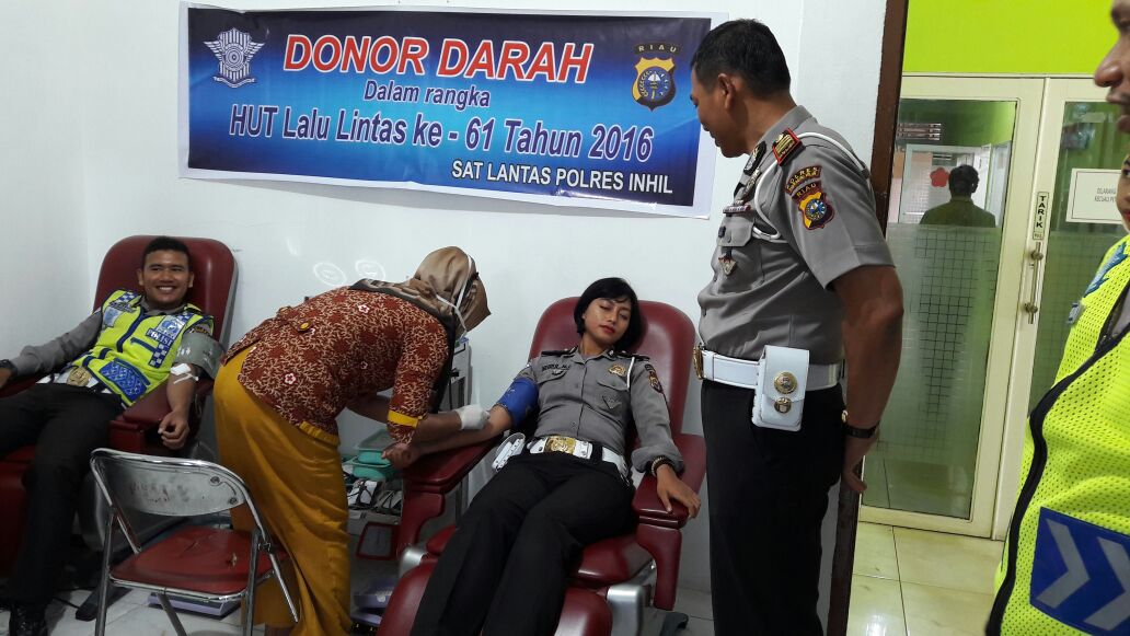 Dalam Rangka Rayakan HUT Polantas, Polres Inhil Gelar Donor Darah