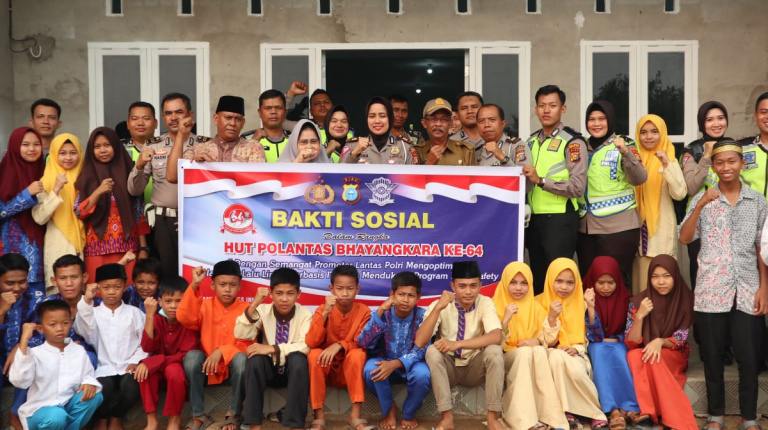 Satlantas Polres Inhil Gelar Bakti Sosial di Panti Asuhan Muhammadiyah