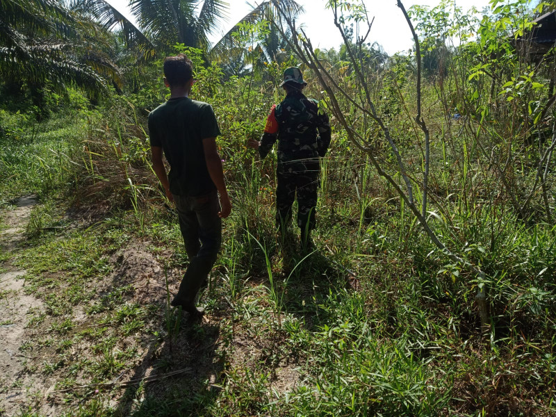 Babinsa Sertu Boby Rahman Laksanakan Monitoring Wilayah Cegah Karhutla