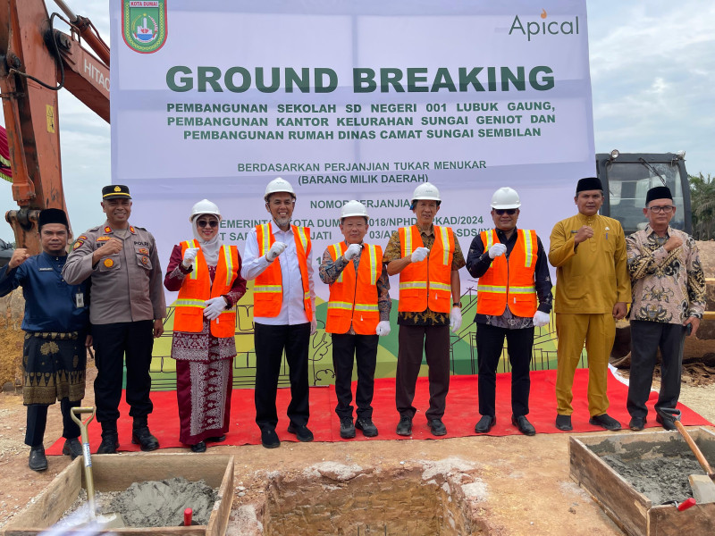 Apical Group Dukung Pembangunan Kompleks Baru SDN 001 Lubuk Gaung di Dumai