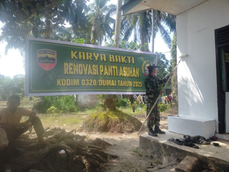 Babinsa Koramil 03 Laksanakan Perehaban dan Pengecatan Panti Asuhan Al Barakah