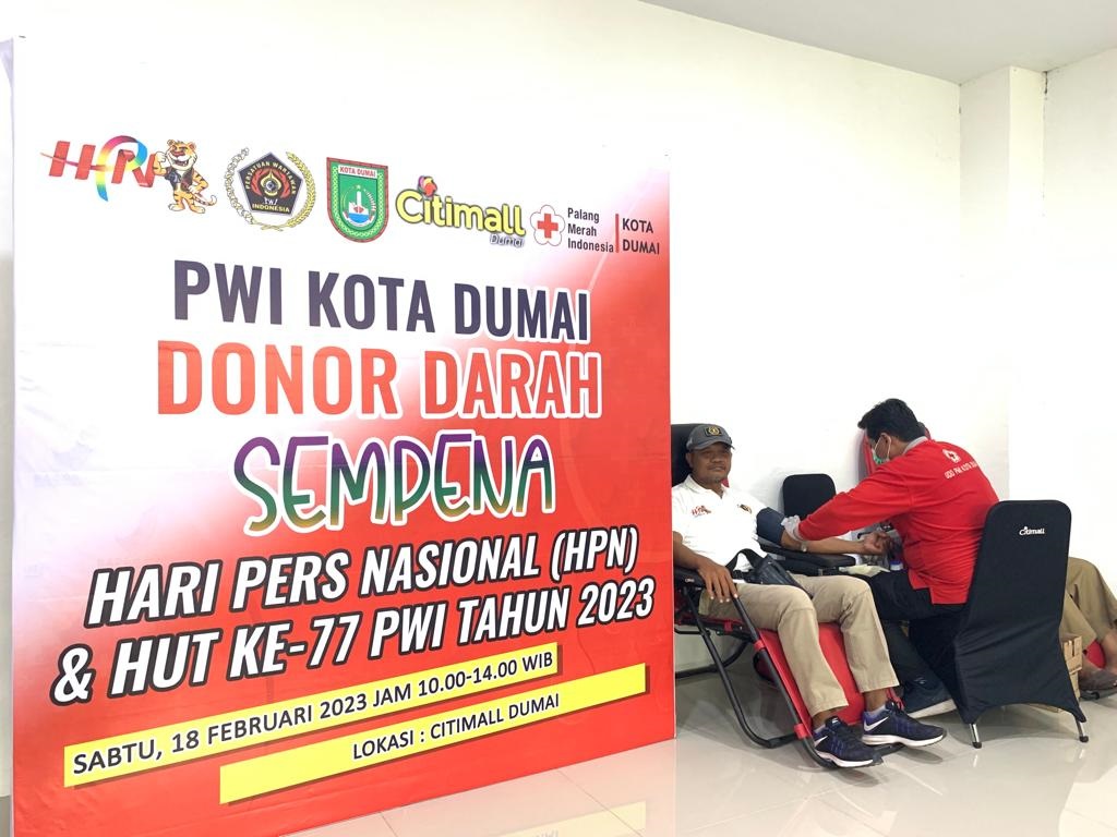 HPN 2023 dan HUT PWI ke-77, PWI Dumai Gelar Donor Darah