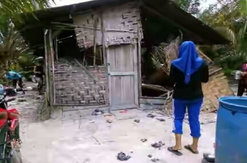 Kawanan Gajah mengamuk, 2 rumah milik warga di Kecamatan Tualang Mandau rusak