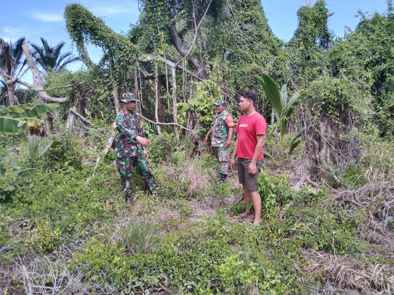 Giat Tim Koramil 06 Merbau Melaksanakan Monitoring Wilayah Cegah Karhutla