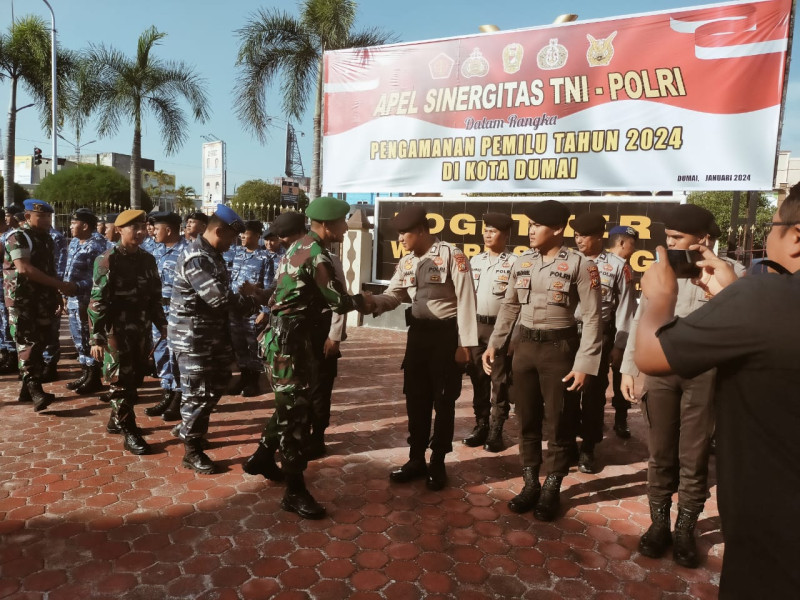 Apel Sinergitas Dalam Rangka Pengamanan Pemilu 2024 Dihadiri Oleh Mayor Arh Catur Sopan Permana