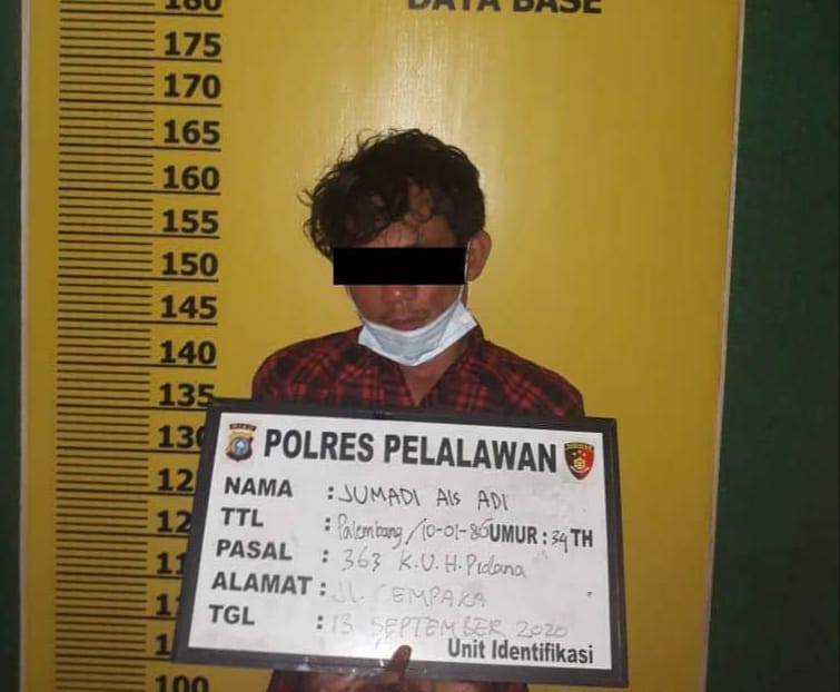 Polres Pelalawan Amankan Pria Asal Palembang