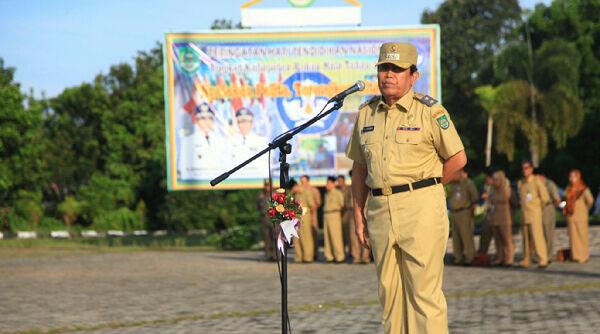 Wabup Rohul Pimpin Apel Perdana Tahun 2018 di Kecamatan Rambah
