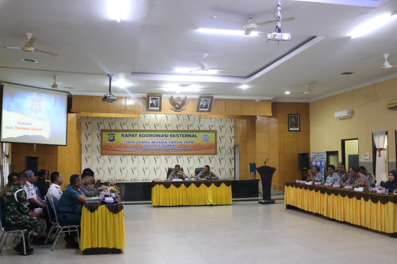 Jelang Operasi Zebra Muara Takus 2019, Polres Dumai Gelar Rakor Eksternal