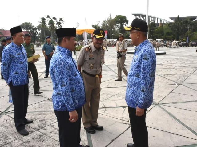 Bupati Amril Hadiri Apel Pengukuhan dan Pemantapan Satgas PTSL Provinsi Riau