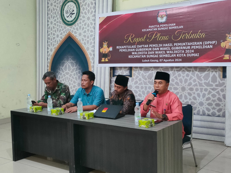 Bati Tuud Koramil 03/S.9 Hadiri Rapat Pleno Rekapitulasi Daftar Pemilih Kec. Sei.9