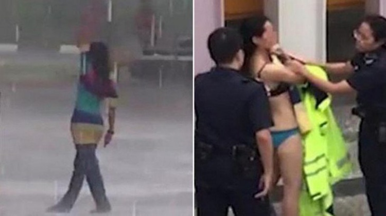 Wanita Ini Menari Sambil Bugil di Tengah Jalan