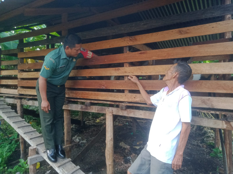 Babinsa Merbau Laksanakan Pengecekan Kesehatan Hewan Ternak