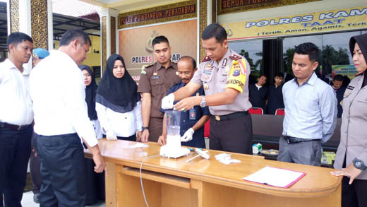 Polres Kampar Musnahkan Barang Bukti Narkoba