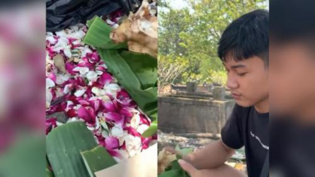 Viral Pria Nekat Makan Sesajen Isi Ayam Goreng di Kuburan: Enak Rasanya Pas Banget