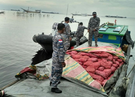 Penyelundupan 9 Ton Bawang Asal Malaysia Digagalkan TNI AL Dumai