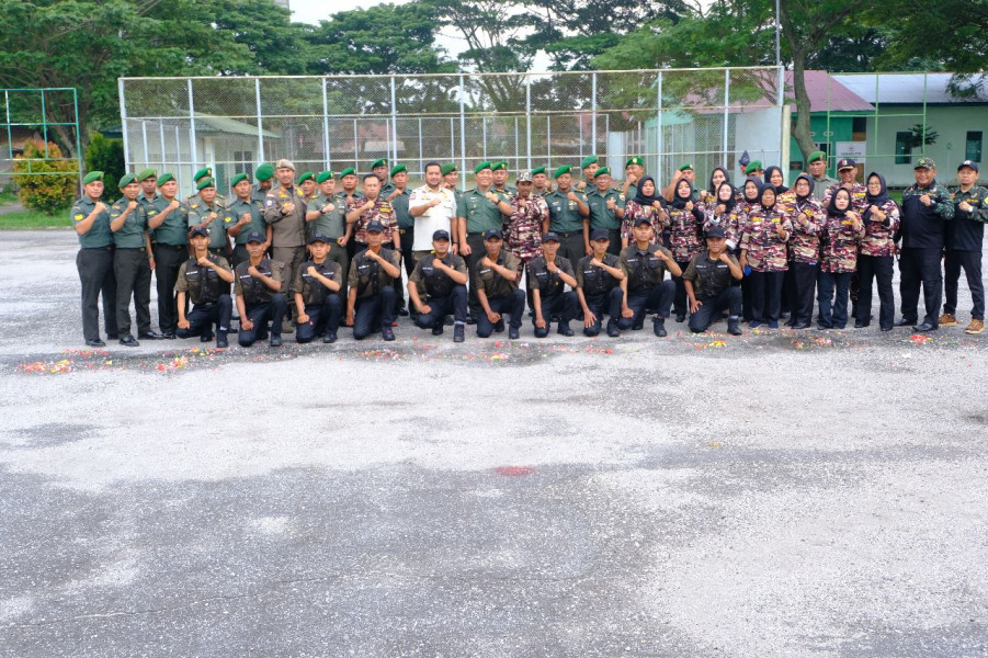 Pelaksanaan Upacara Penyambutan Personil Komcad di Kodim 0320/Dumai