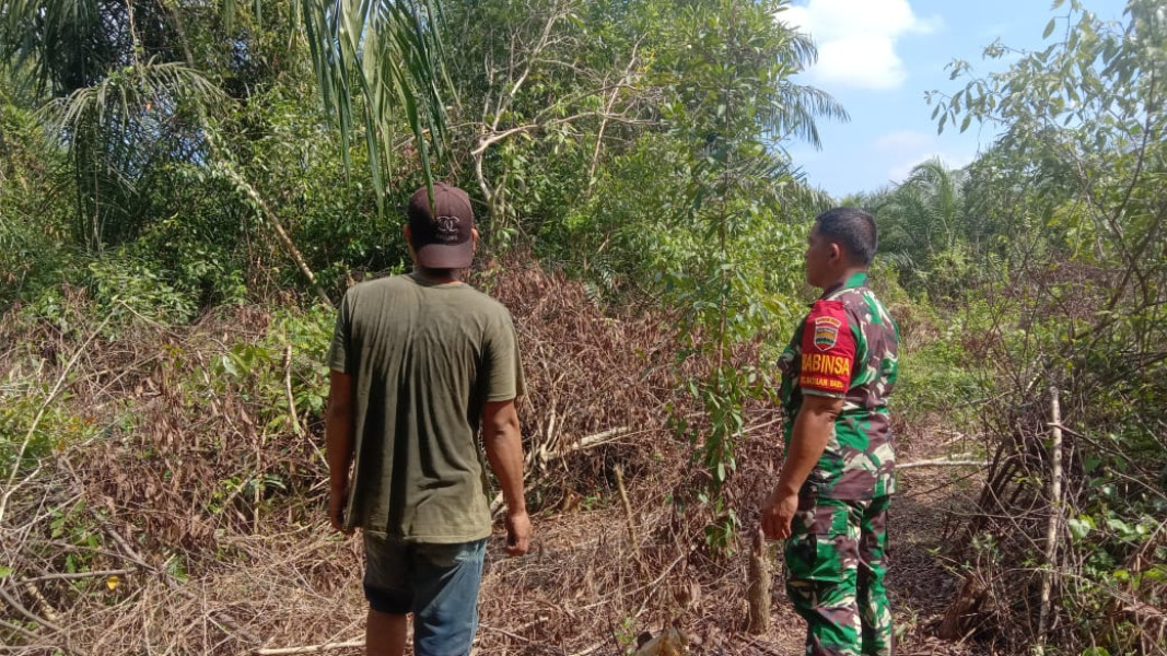 Babinsa Koramil 03, Sertu Jainal Arifin, Gelar Patroli dan Sosialisasi Cegah Karhutla di Wilayah Binaan
