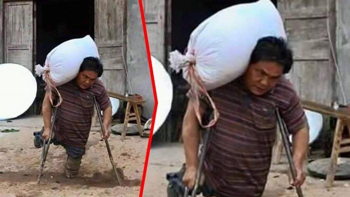 Kisah Perjuangan Ayah Tanpa Kaki yang Jadi Kuli Panggul Demi Menghidupi 4 Anaknya