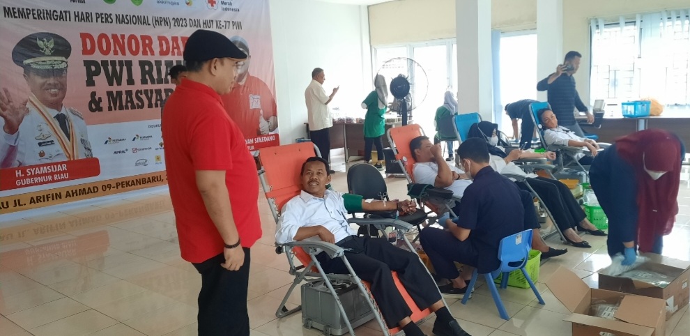 Donor Darah, PWI Riau Kumpulkan 117 Kantong Darah