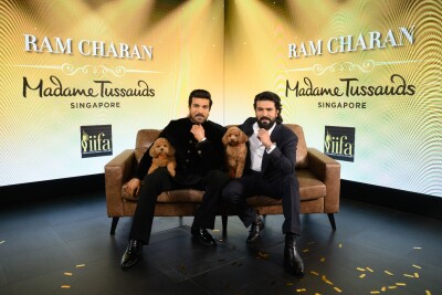 Global Superstar Ram Charan Unveils World’s First Wax Figure At Madame Tussauds Singapore – Joined By His Beloved Dog Rhyme