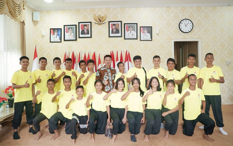 Bupati Rokan Hilir Lepas Atlet Wushu Ikuti Selekda Porwil Riau