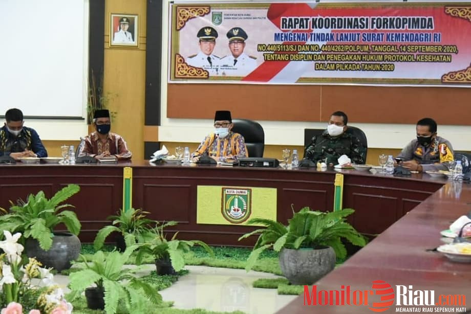 Wako Dumai Pimpin Rakor Forkompimda Tentang Disiplin Prokes Pilkada 2020