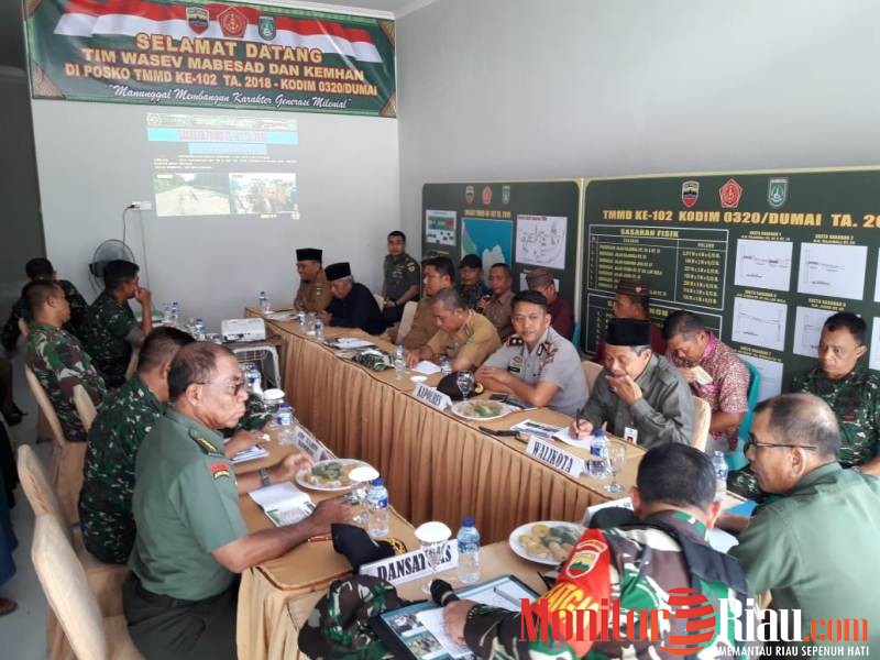 Tim Wasev Mabesad dan Kemhan Kunjungi Posko TMMD Kodim 0320/Dumai