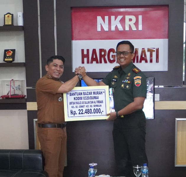 Dua Mesjid di Sei Geniot Dapatkan Bantuan Pembangunan Dari Kodim 0320/Dumai