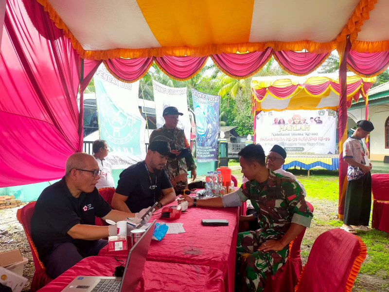 Dandim 0320/Dumai Hadiri Kegiatan Donor Darah Sempena Hari Lahir NU